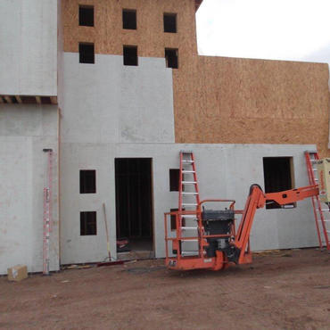ArmorCore fiberglass installation process on exterior walls